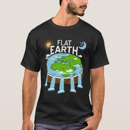 Flat Earth Sun Moon _ Flat Earth T_Shirt