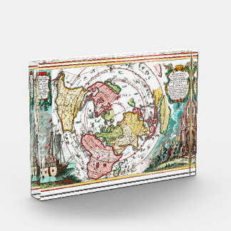 Flat Earth Terra Firma Plane Map of the World Photo Block