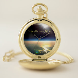 Flat Earth Theme Pocket Watch