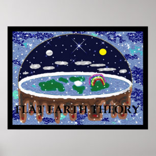Flat Earth Theory Pop Art Poster