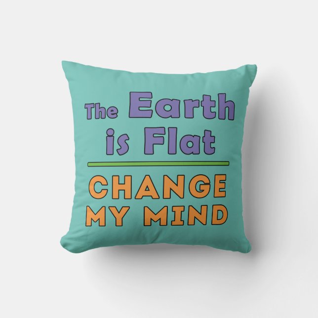 Flat Earth Throw Pillow (Front)