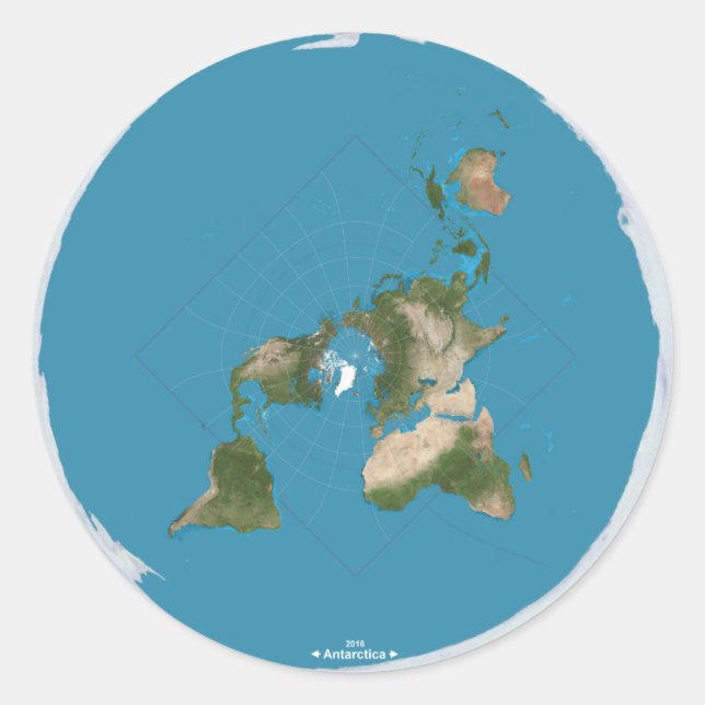 Flat Earth Today Button Classic Round Sticker (Front)