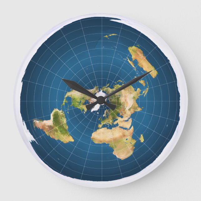 Flat Earth Wall Clock (Front)