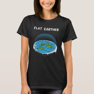 Flat Earther Flat Earth Map Conspiracy 3 T-Shirt