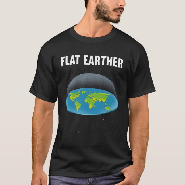 Flat Earther Flat Earth Map Conspiracy T-Shirt (Front)
