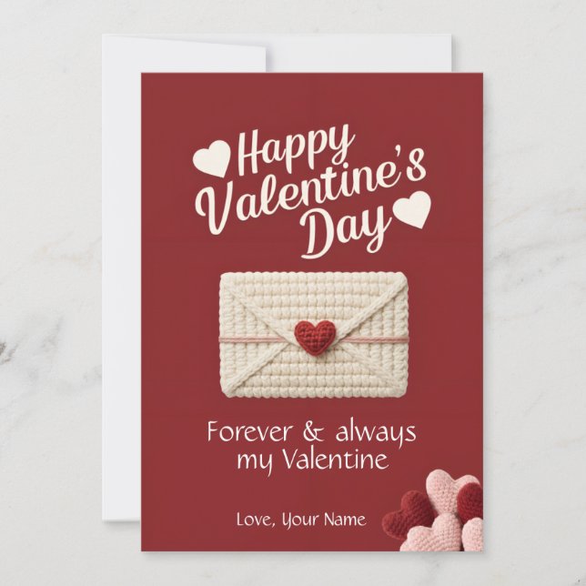 Flat Forever & Always Valentine Love Card (Front)