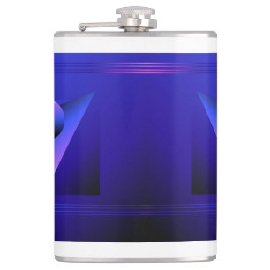 Flat geometric shape with outline in memphis flask