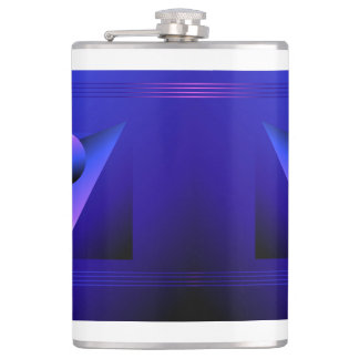 Flat geometric shape with outline in memphis flask