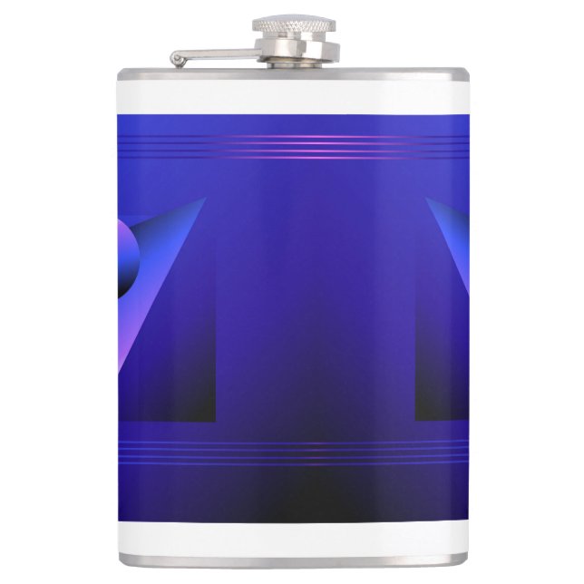 Flat geometric shape with outline in memphis flask (Front)