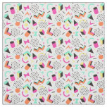 Flat Geometric Squiggly Memphis bold pattern 1980s Fabric