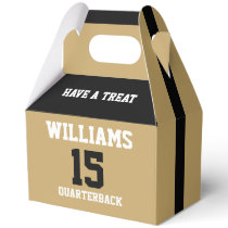 Flat Gold and Black 5"w x 3"l x 6.5"h Favor Boxes