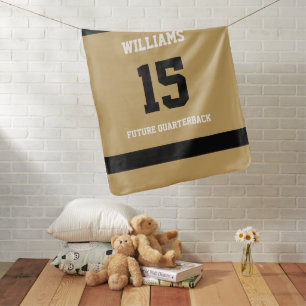 Flat Gold and Black Baby Blanket