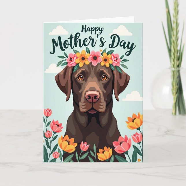 Flat Graphic Dog Mothers Day Card (Front)