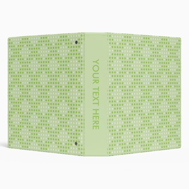 Flat Green Dots and Ovals Pattern 3 Ring Binder (Background)