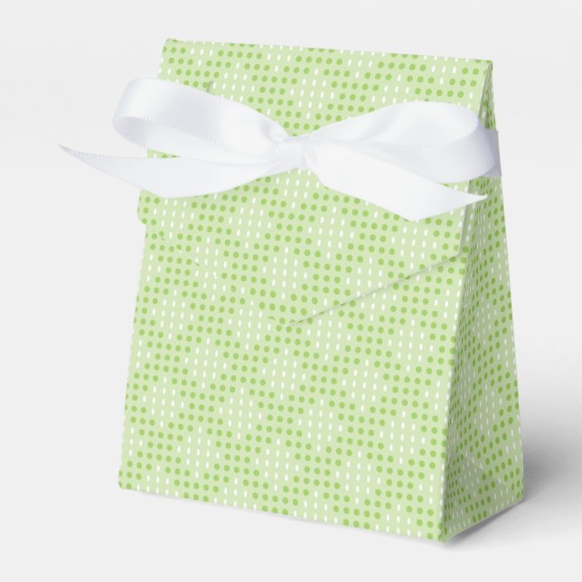 Flat Green Dots and Ovals Pattern Favor Boxes (Front Side)