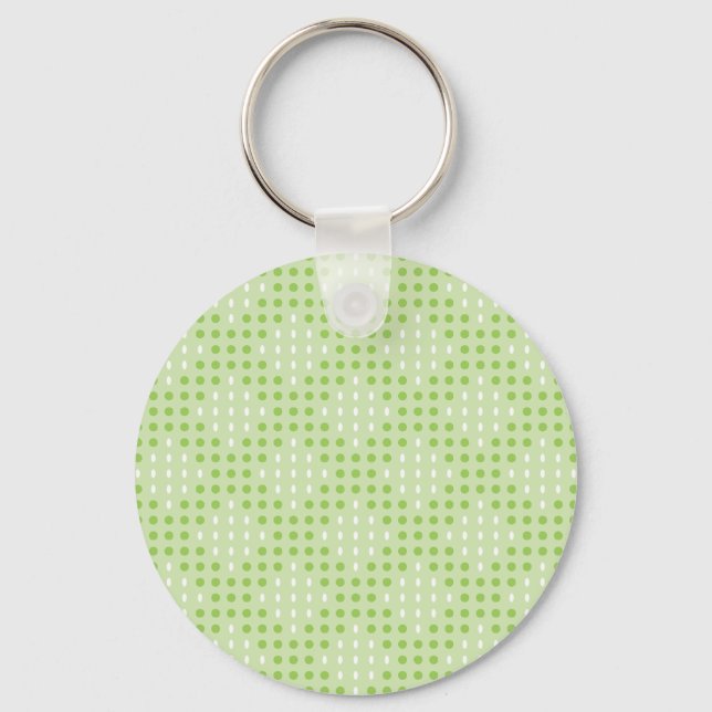 Flat Green Dots and Ovals Pattern Keychain (Front)
