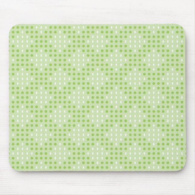 Flat Green Dots and Ovals Pattern Mouse Pad (Front)