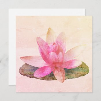 Flat Greeting Card : Pink Lotus by TINYLOTUS at Zazzle