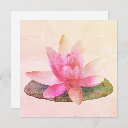 FLAT GREETING CARD  PINK LOTUS