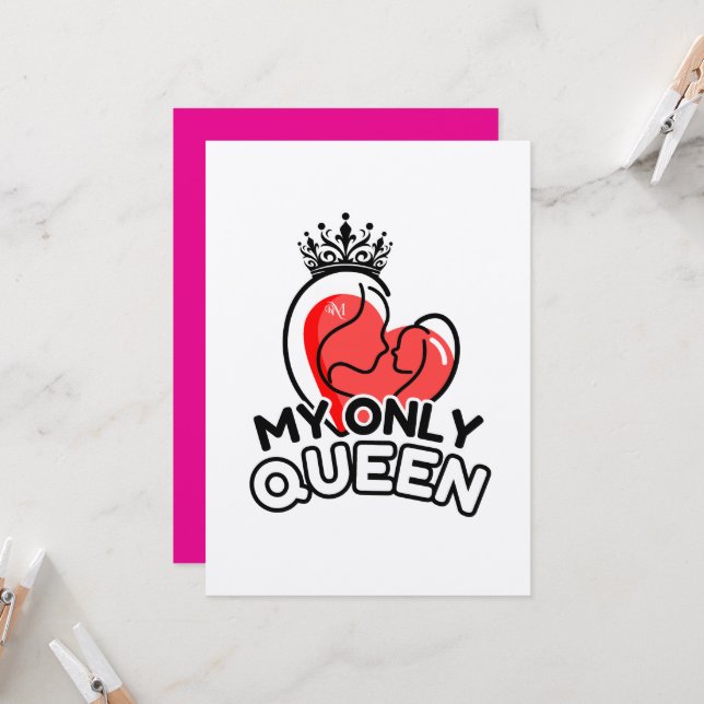Flat Greeting Card (Squared) : My Only Queen (Front/Back In Situ)