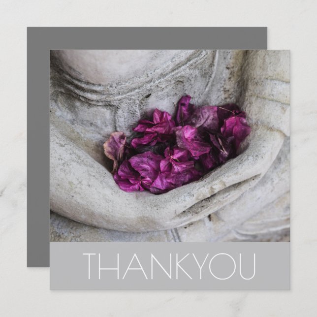 FLAT GREETING CARD : THANK YOU : BUDDHA (Front/Back)