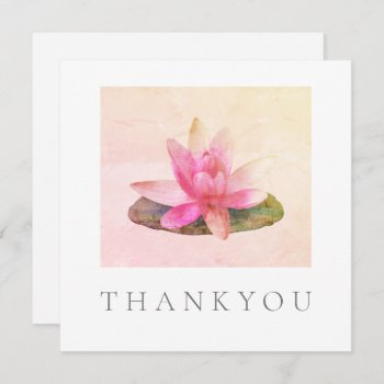 Flat Greeting Card : Thank You : Pink Lotus by TINYLOTUS at Zazzle