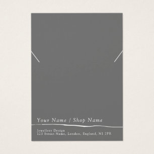 Flat grey minimal necklace/bracelet display card