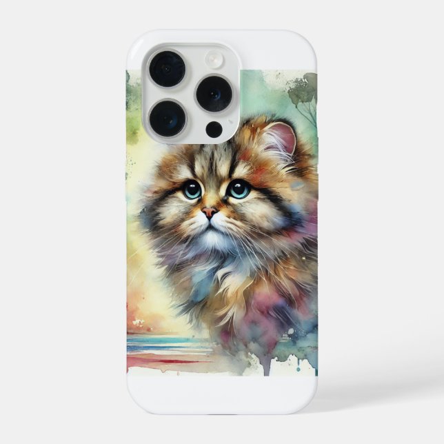 Flat Headed Cat 101024AREF119 - Watercolor Iphone Case (Back)