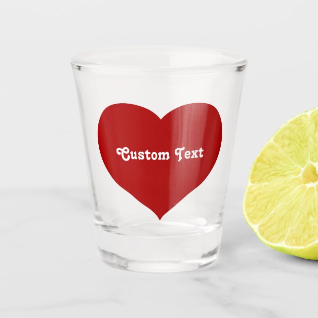 Flat Heart Icon Shot Glass (Front)