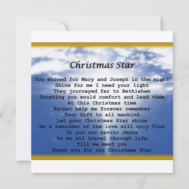 Flat Holiday Card- Christmas Star (Front)