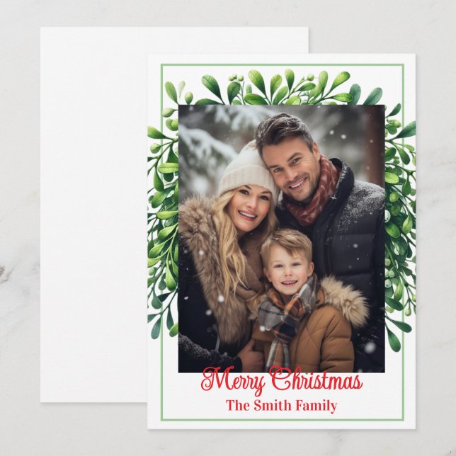 Flat Holiday Card Custom Photo (Front/Back)