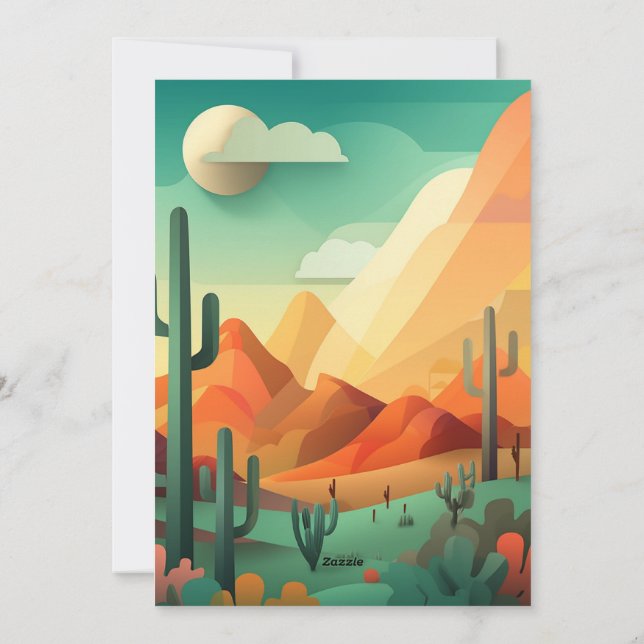 Flat Holiday Card Texas desert  (Back)