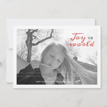 Flat Holiday Photo Christmas Kids Joy To The World by red_dress at Zazzle