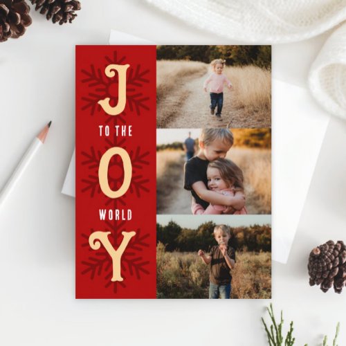 Flat Holiday Photo Collage Card _ Joy to the World