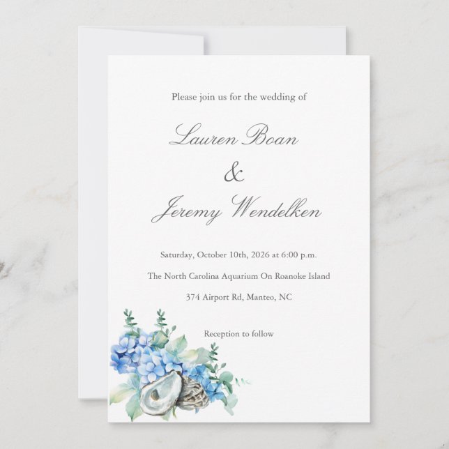 Flat Invitation, Size: 5" x 7", Paper: Signature M Invitation (Front)