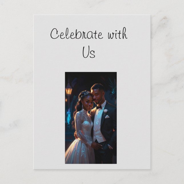Flat Invitation, Size: 5" x 7" wedding Couple Postcard (Front)