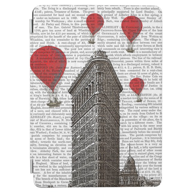 Flat Iron Building and Red Hot Air Balloons iPad Air Cover (Front)
