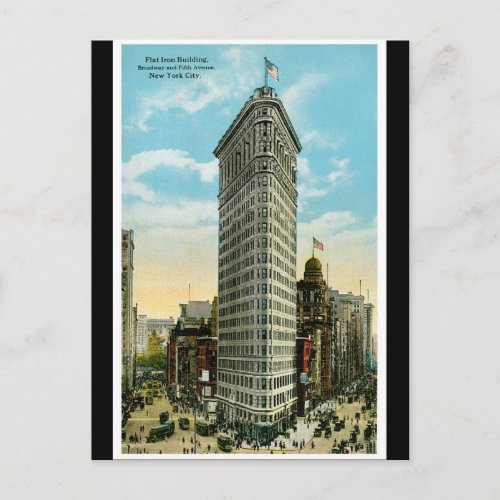Flat Iron Building Broadway and Fifth Ave NYC Postcard
