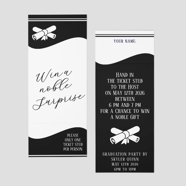 Flat Label Border - Wave black 1 Raffle Tickets (Front/Back)