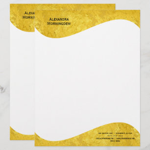Flat Label Border - Wave gold 1 Letterhead
