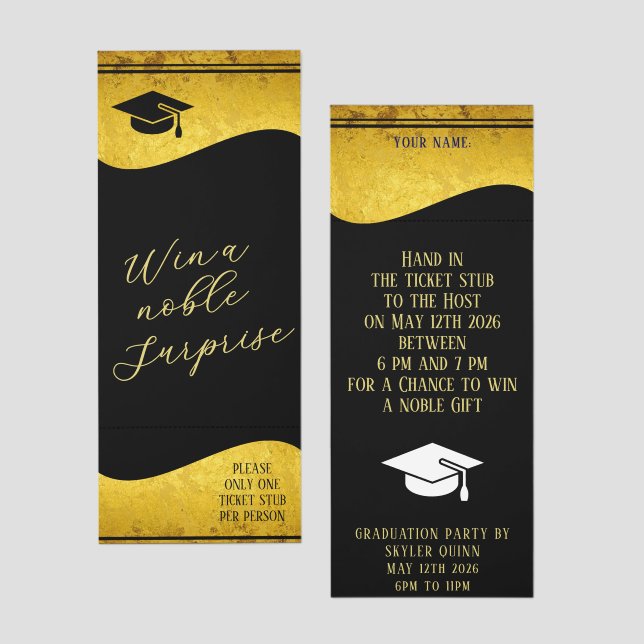 Flat Label Border - Wave gold 1 Raffle Tickets (Front/Back)