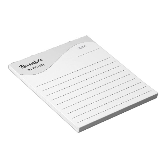 Flat Label Border - Wave gray gradient 1 Notepad (Angled)