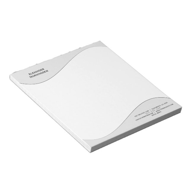 Flat Label Border - Wave gray gradient 1 Notepad (Angled)