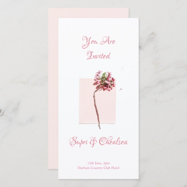 Flat lay for elegant wedding invitation (Front/Back)