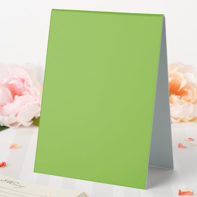 Flat Lime Green Background – School Texture Table Tent (In SItu (Wedding))