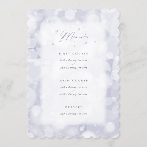 Flat Menu _ Simple Elegant Purple Sparkly Bokeh