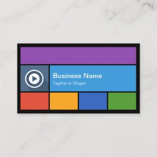 Flat Metro Style Design - Modern Colors Tiles Business Card