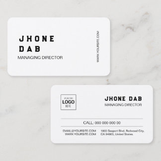 Flat minimal horizontal double-sided business card