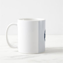 Flat Minimalist Moon Phase Mug - Deep Navy And Sil