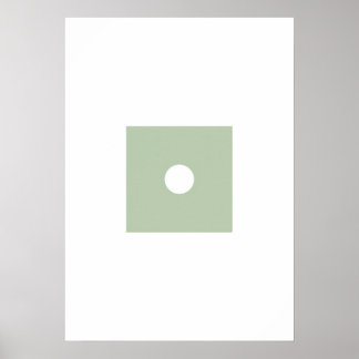 Flat Minimalist Moon Phase Poster - Muted Sage Gre